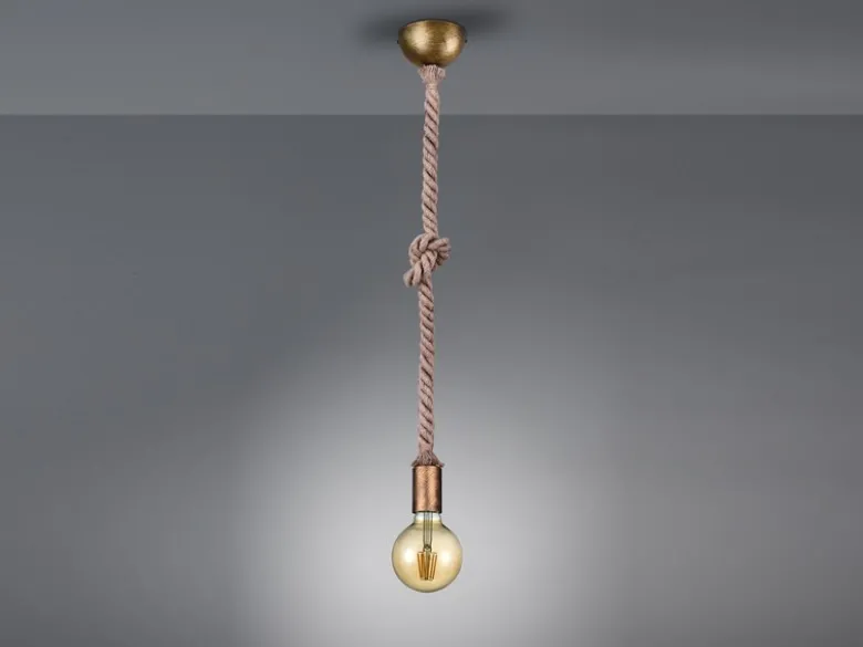 Rustikales Schnurpendel ROPE aus Hanfseil mit Knoten, Höhe 150cm