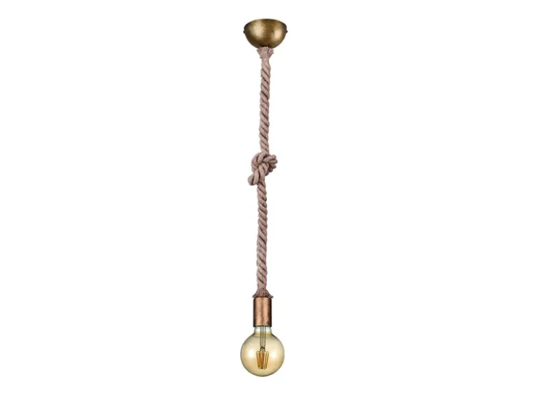 Rustikales Schnurpendel ROPE aus Hanfseil mit Knoten, Höhe 150cm