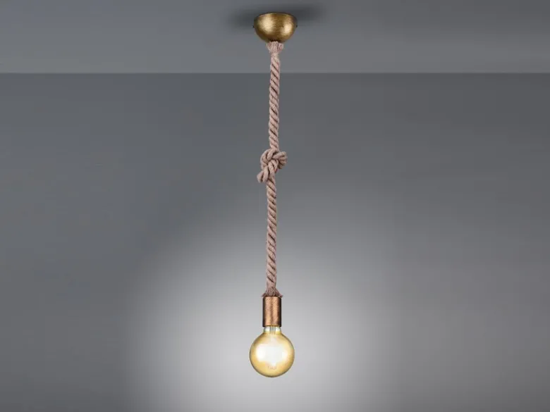 Rustikales Schnurpendel ROPE aus Hanfseil mit Knoten, Höhe 150cm
