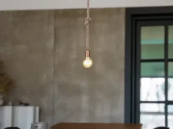 Rustikales Schnurpendel ROPE aus Hanfseil mit Knoten, Höhe 150cm