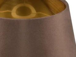 Samt Lampenschirm NELDE Braun Gold für E14 Tischleuchten Gestelle, Ø 16cm klein