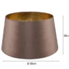 Samt Lampenschirm NELDE Braun / Gold für E27 Stehleuchten Gestelle, Ø 50cm groß