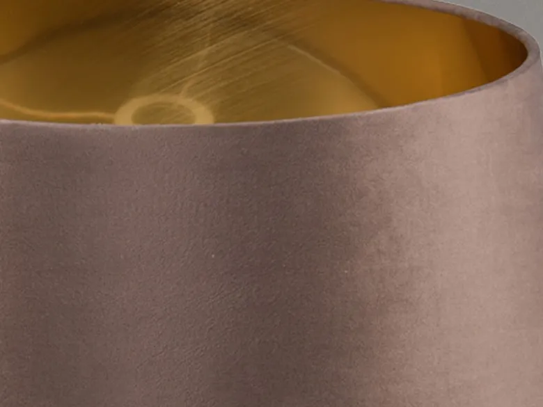 Samt Lampenschirm NELDE Braun / Gold für E27 Stehleuchten Gestelle, Ø 50cm groß