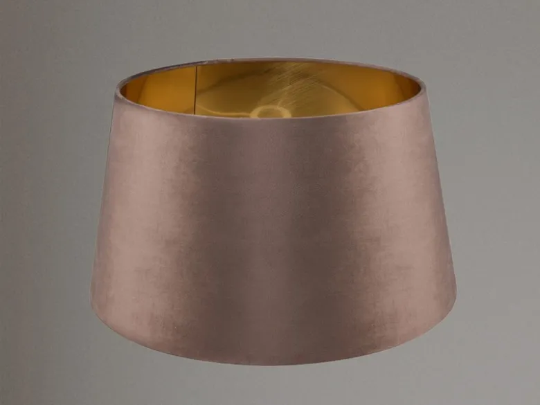 Samt Lampenschirm NELDE Braun / Gold für E27 Stehleuchten Gestelle, Ø 50cm groß