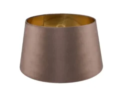 Samt Lampenschirm NELDE Braun / Gold für E27 Stehleuchten Gestelle, Ø 50cm groß