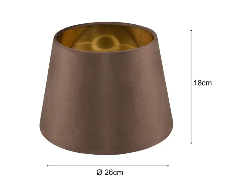 Samt Lampenschirm NELDE Braun Gold für E27 Tischlampen & Stehlampen, Ø 26cm