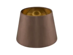 Samt Lampenschirm NELDE Braun Gold für E27 Tischlampen & Stehlampen, Ø 26cm