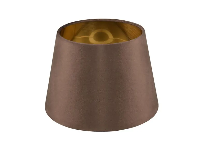 Samt Lampenschirm NELDE Braun Gold für E27 Tischlampen & Stehlampen, Ø 26cm