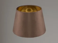 Samt Lampenschirm NELDE Braun Gold für E27 Tischlampen & Stehlampen, Ø 26cm
