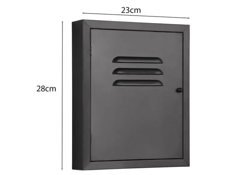Schlüsselkasten ALICE Metall in Schwarz, Höhe 28cm