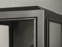 Schmale Außenwandlaterne CARPI Stahl Schwarz mit Klarglas, Höhe 30cm
