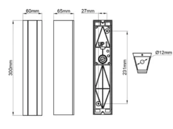 Schmale LED Außenwandleuchte MARNE Up and Down IP65, Höhe 30cm