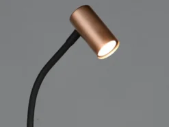 Schmale LED Stehlampe Coffee / Grau dimmbar, Spot flexibel, Höhe 133,5cm