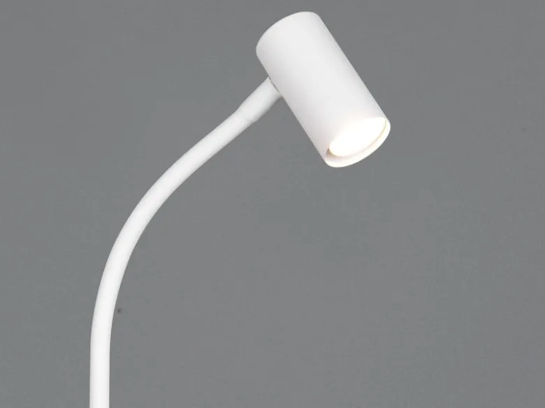 Schmale LED Stehlampe Weiß dimmbar, flexibel einstellbarer Spot, Höhe 133,5cm