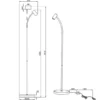 Schmale Stehlampe TARYN Coffee / Grau, flexibel einstellbarer Spot, Höhe 133,5cm