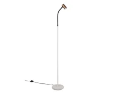 Schmale Stehlampe TARYN Coffee / Grau, flexibel einstellbarer Spot, Höhe 133,5cm