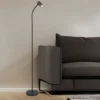 Schmale Stehlampe TARYN Schwarz mit flexibel einstellbarem Spot, Höhe 133,5cm