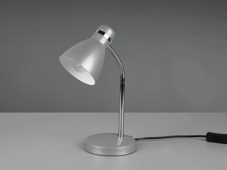 Schreibtischlampe HARVEY mit Flexarm und Metallschirm Grau, Höhe 33cm