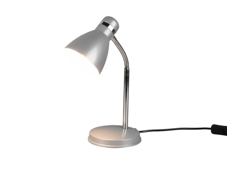 Schreibtischlampe HARVEY mit Flexarm und Metallschirm Grau, Höhe 33cm