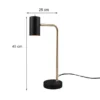 Schreibtischlampe MARLEY in Messing / Schwarz matt, Spot schwenkbar, Höhe 45cm