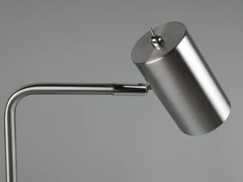 Schreibtischlampe MARLEY in Silber matt, Spot schwenkbar, Höhe 45cm