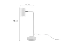Schreibtischlampe MARLEY in Weiß matt, Spot schwenkbar, Höhe 45cm
