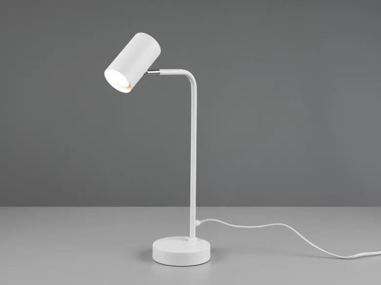 Schreibtischlampe MARLEY in Weiß matt, Spot schwenkbar, Höhe 45cm