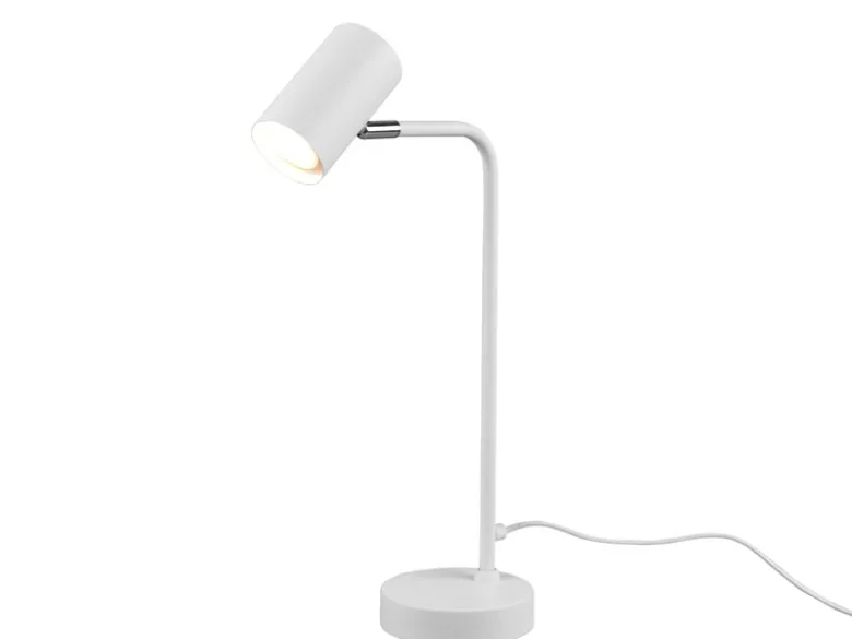 Schreibtischlampe MARLEY in Weiß matt, Spot schwenkbar, Höhe 45cm