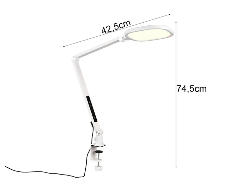 Schreibtischlampe SERVO LED dimmbar klemmbar 3 Lichtfarben inkl. Tageslicht 58cm