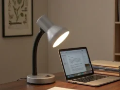 Schreibtischleuchte PRONTO flexibel Höhe max. 30cm, silber-schwarz