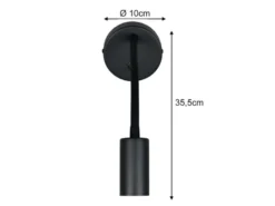 Schwanenhals Leselampe TARYN Schwarz mit Schalter, Breite 10cm