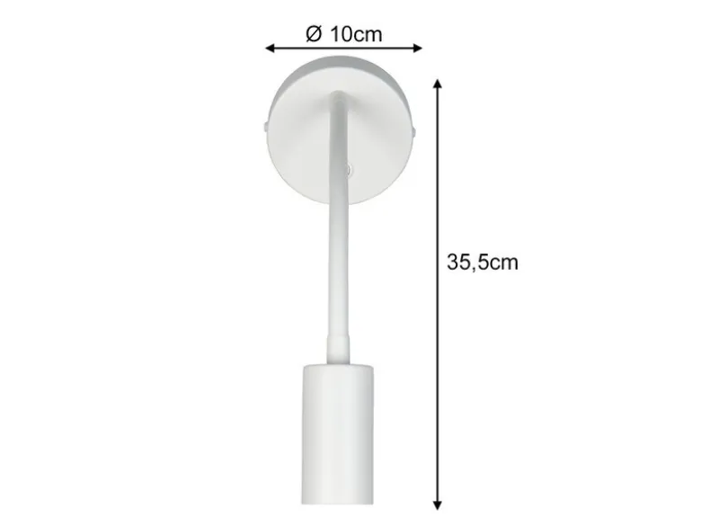 Schwanenhals Leselampe TARYN Weiß mit Schalter, Breite 10cm