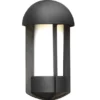 Schwarze Aluminium Wandleuchte TYR, E27, opales Acryglas, IP23