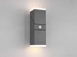 Schwenkbare LED Außenwandleuchte AVON mit Bewegungsmelder, H: 28cm