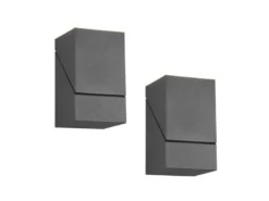 Schwenkbare LED Außenwandleuchten - 2er Set, Höhe 16cm, Anthrazit