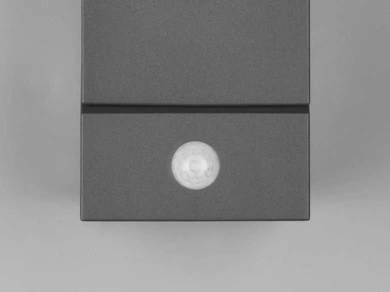 Schwenkbare LED Außenwandleuchten - 2er Set mit Bewegungsmelder, H: 16cm