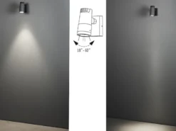 Schwenkbare LED Außenwandleuchte ANDRIA aus ALU Lichtstrahl einstellbar, IP54