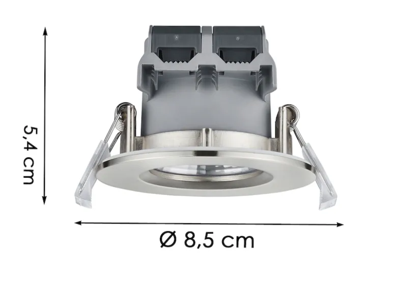 Schwenkbare LED Einbaustrahler Decke 3er Set rund dimmbar Nickel matt 5,5W