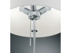 Schwenkbare LED Wandleuchte mit Stoffschirm Weiß & Gelenkarm Silber