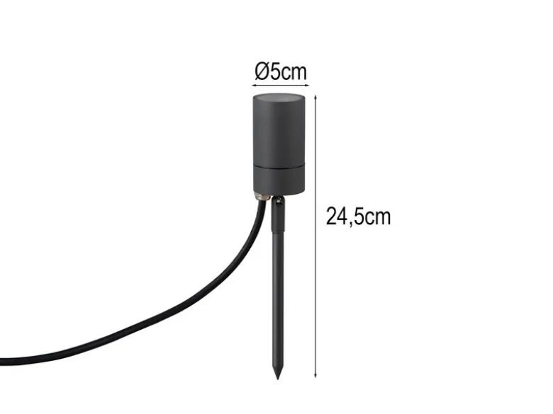 Schwenkbarer LED Gartenstrahler mit Erdspieß & 2 Meter Anschlusskabel Ø 5cm