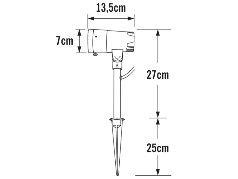 Schwenkbarer LED Gartenstrahler ANDRIA mit Erdspieß & 5mtr. Anschlußkabel, 27cm