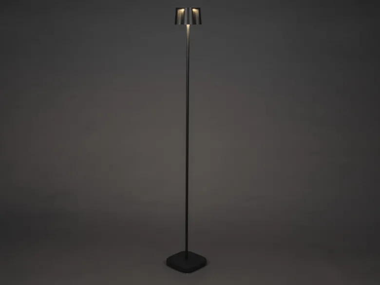 SET Akku Stehlampe 120cm & Tischleuchte 36cm für Outdoor kabellos Schwarz