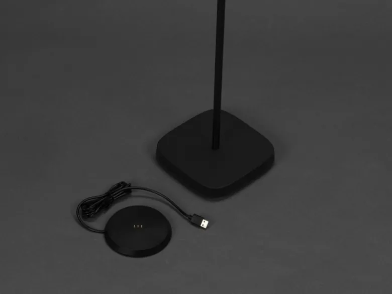 SET Akku Stehlampe 120cm & Tischleuchte 36cm für Outdoor kabellos Schwarz