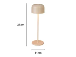 SET Akku Tischleuchten per USB aufladbar, Beige Höhe 20cm & 36cm