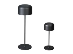 SET Akku Tischleuchten per USB aufladbar, Schwarz Höhe 20cm & 36cm