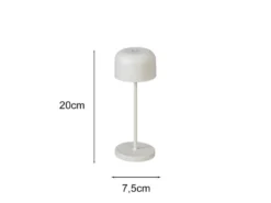 SET Akku Tischleuchten per USB aufladbar, Weiß Höhe 20cm & 36cm