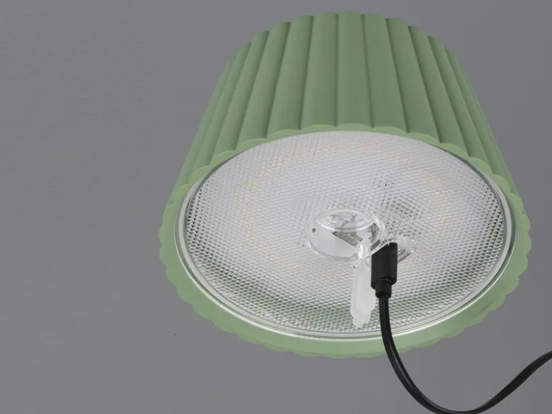 SET: Kleine Akku Stehlampe 123cm & Tischlampe 39cm für Outdoor kabellos Grün