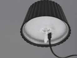 SET: Kleine Akku Stehlampe 123cm & Tischlampe 39cm für Outdoor kabellos Schwarz