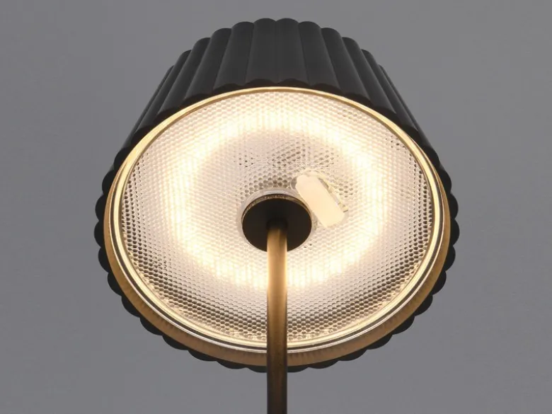 SET: Kleine Akku Stehlampe 123cm & Tischlampe 39cm für Outdoor kabellos Schwarz
