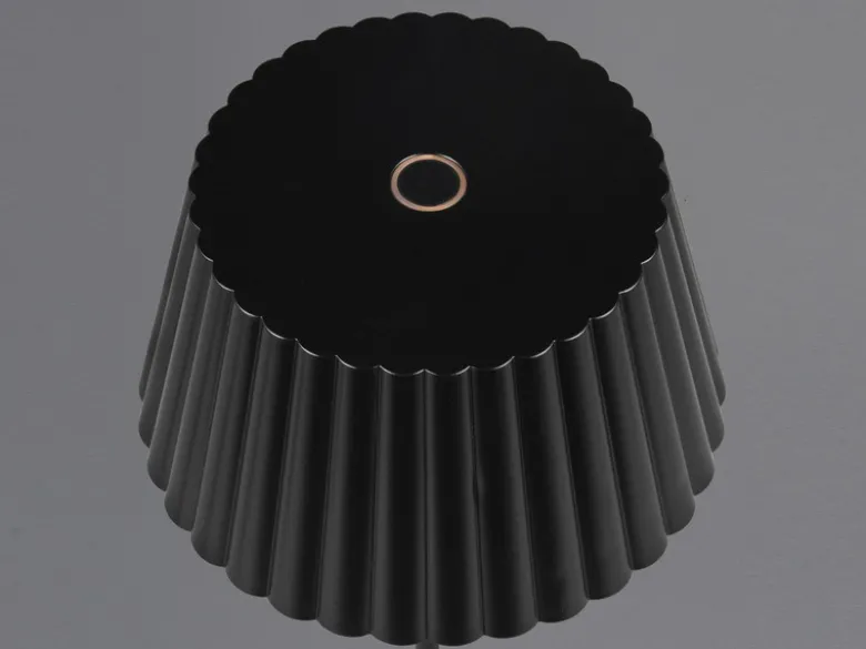 SET: Kleine Akku Stehlampe 123cm & Tischlampe 39cm für Outdoor kabellos Schwarz